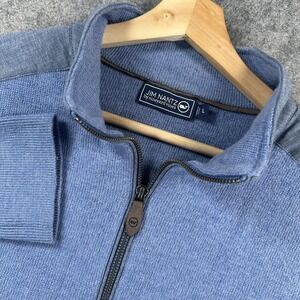 Jim Nantz Vineyard Vines Sweater Mens Large Blue Quarter Zip Merino 1E001060